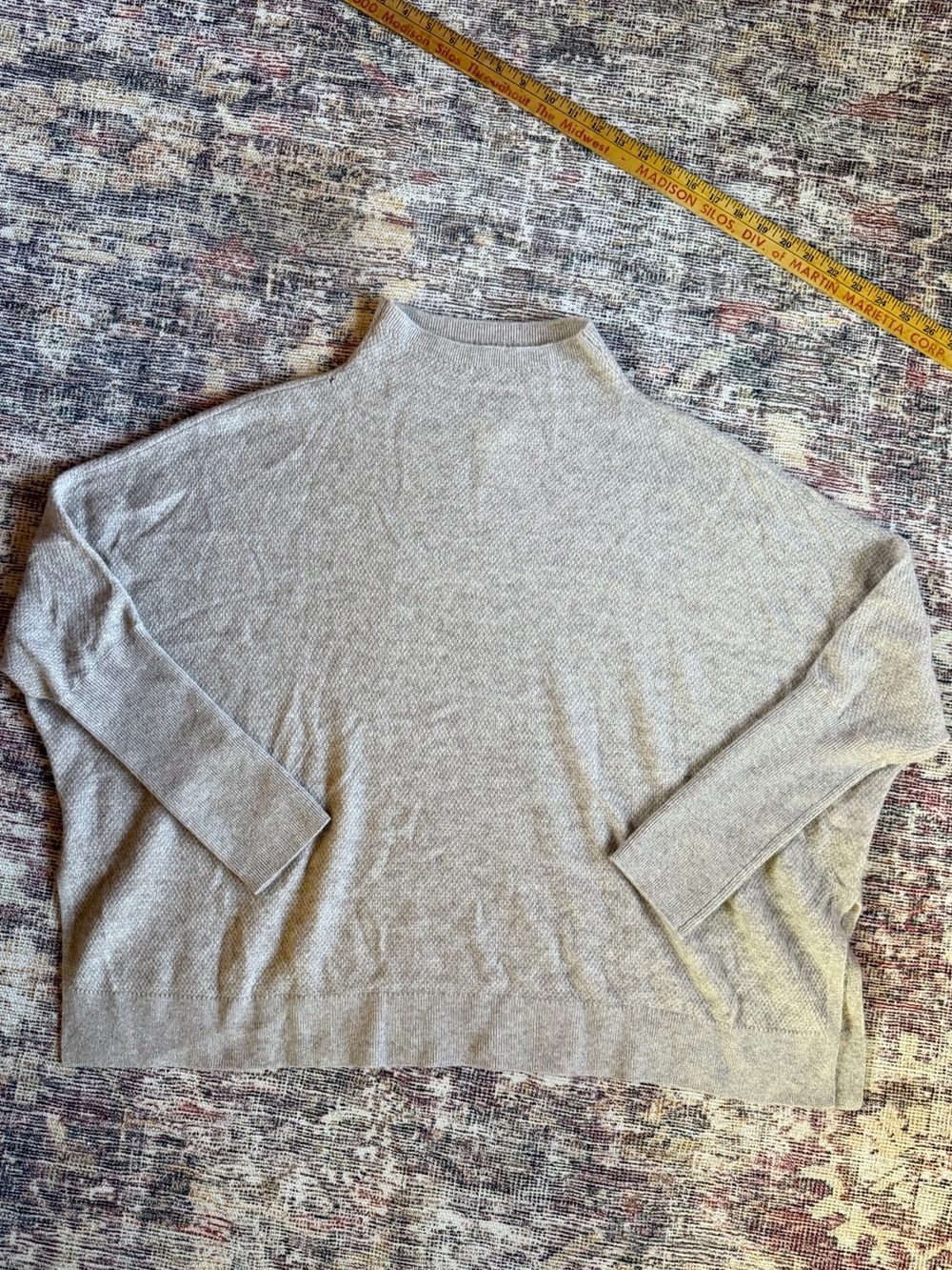 Shea Oversized Boxy Cashmere Sweater by Maeve Medium Beige